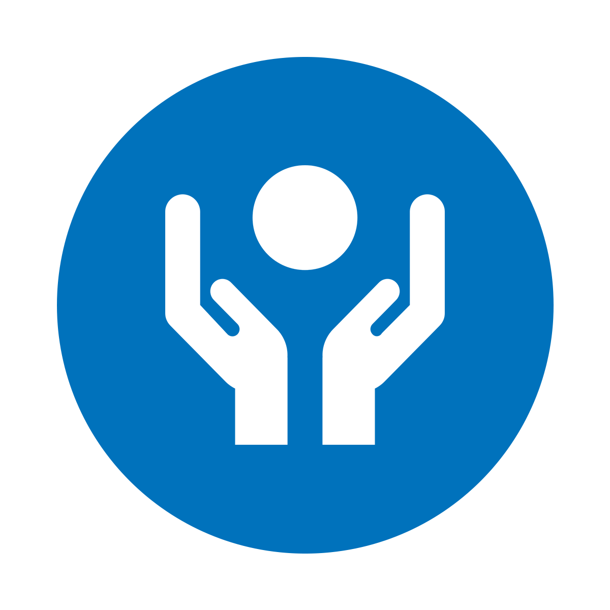 An icon of two hands